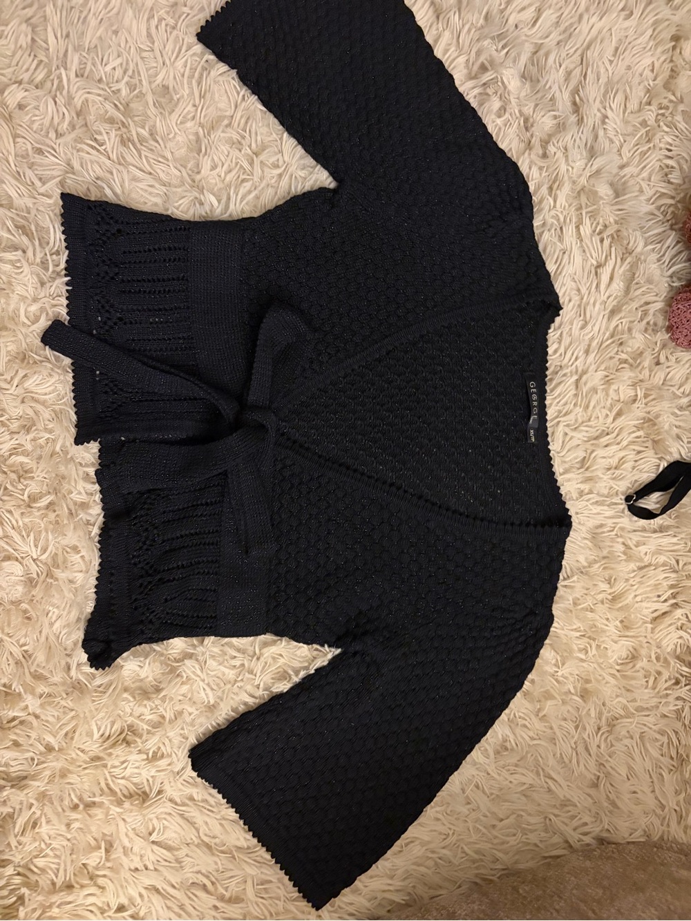 Black Knit Wrap Sweater